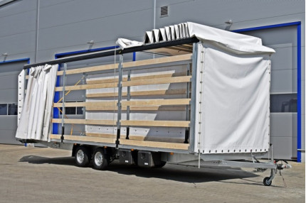Blyss atlas acoperis retractabil - remorca transport 3500 kg
  in 2 axe cu sarcina utila de 1650 kg
 si dimensiuni utile de 850x248x260cm