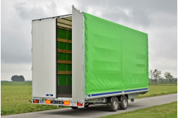 Blyss C3562B USI SPATE ALUMINIU remorca transport  franata 3500 kg  in 2 axe cu sarcina utila de 2100 kg
 si dimensiuni utile de 620x245x300cm