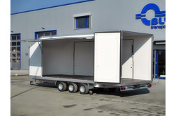 Blyss SPEEDWAY II 3-AXE platforma auto  franata 3500 kg  in 3 axe cu sarcina utila de 2000 kg si dimensiuni utile de 600x220x200cm